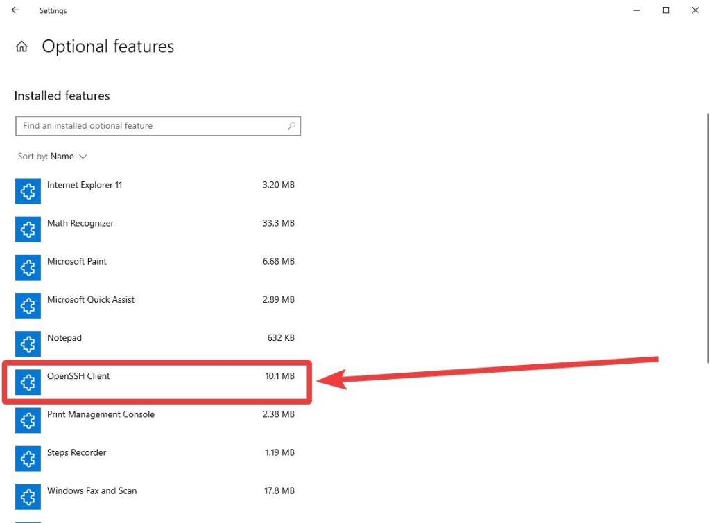 optional features