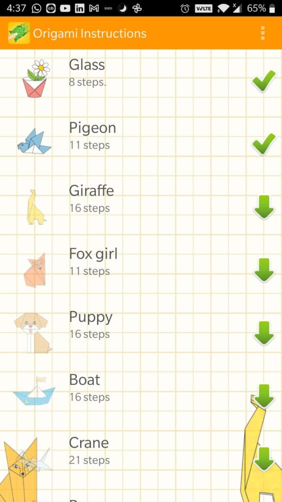 Android Origami app