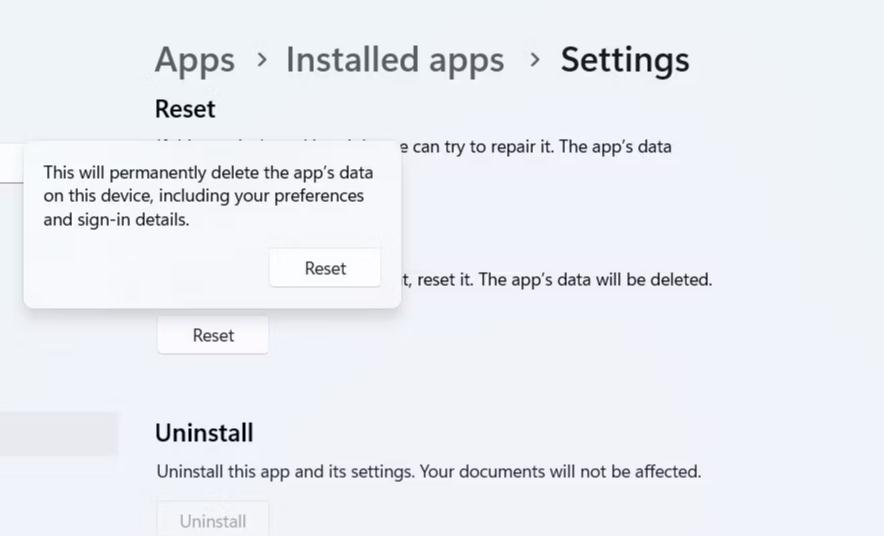 Apps setting