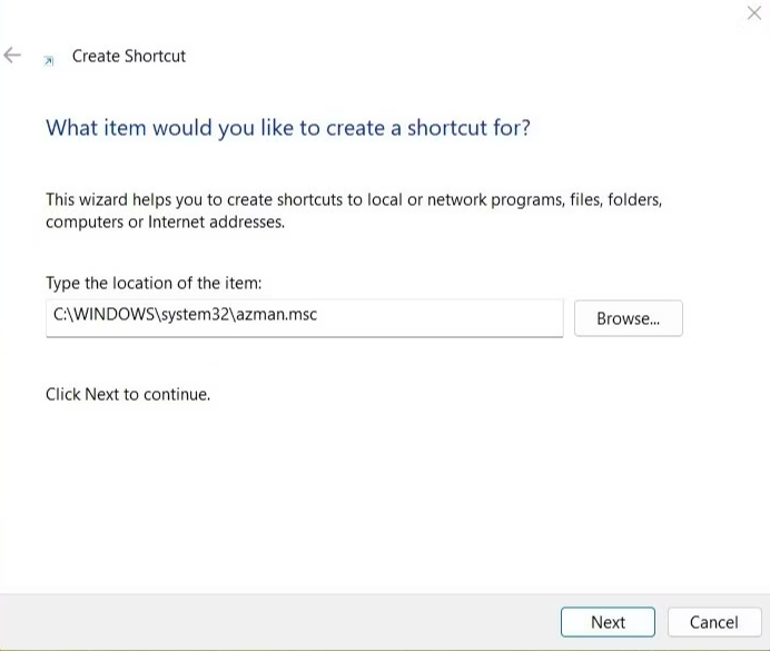 Create A Shortcut