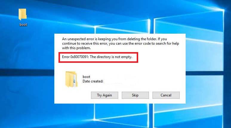 Directory is not empty error
