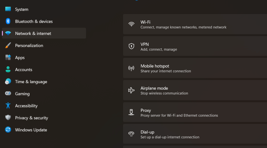 Disable VPN