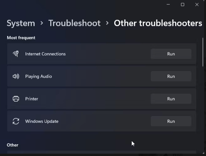 Internet Connection Troubleshooter