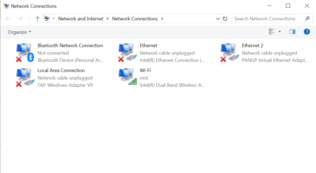 Network Connections folder