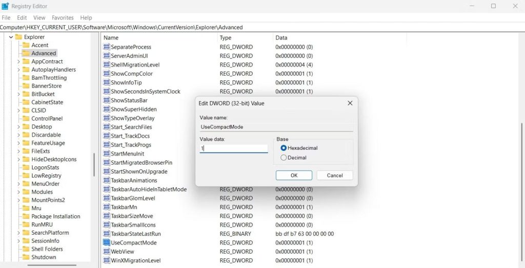 Registry editor
