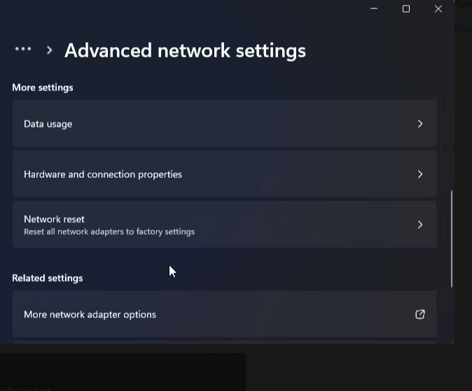 Reset Your Network
