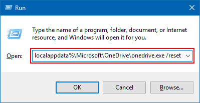 Reset the OneDrive App