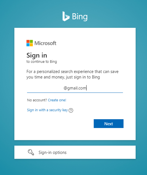 Sign in with a Microsoft account
