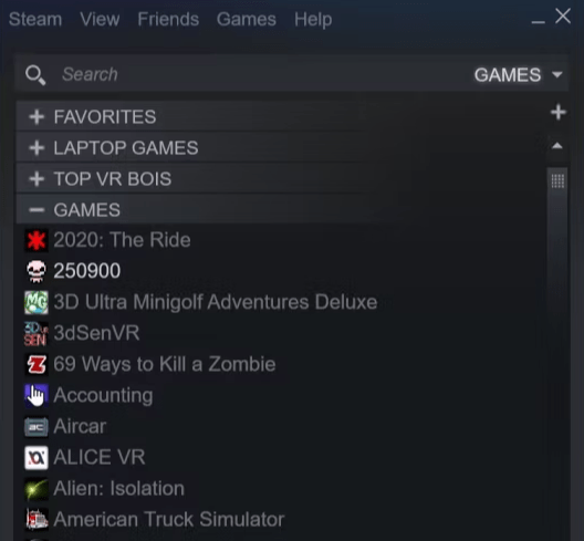 Steam Mini Games List