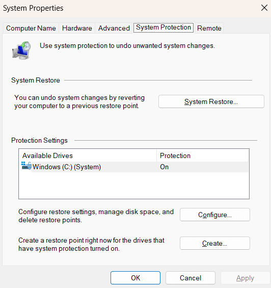 System Restore