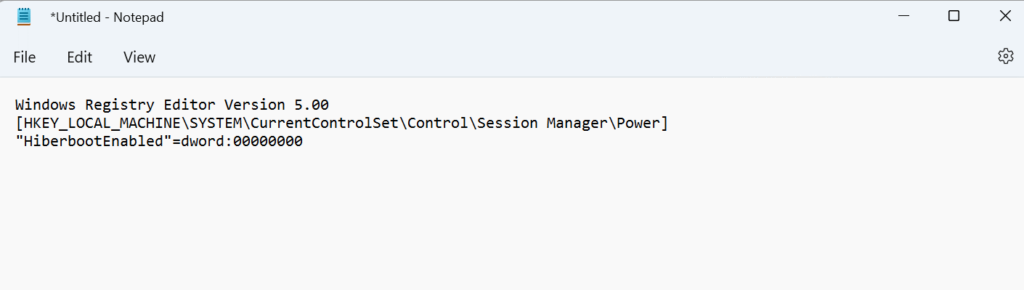 Via Registry File