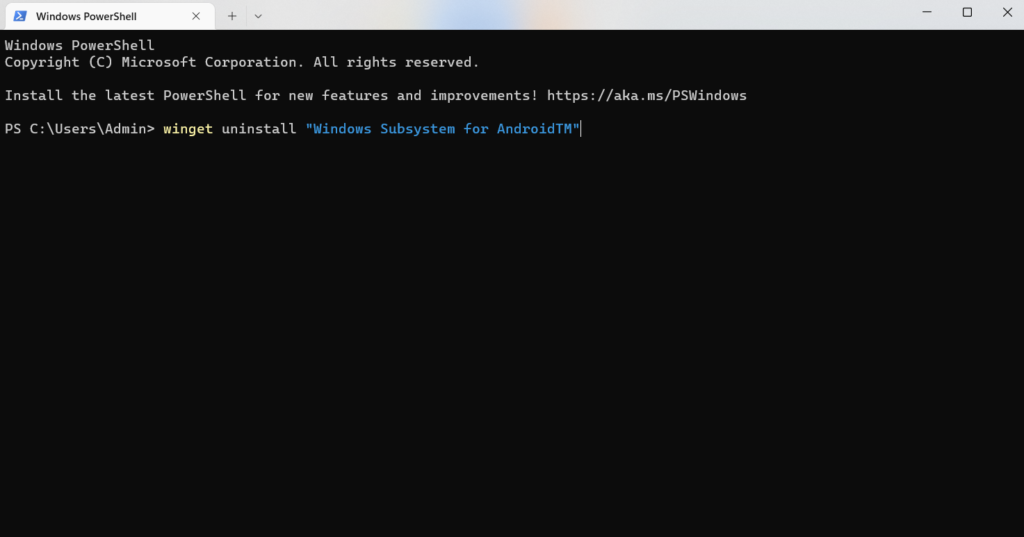 Windows Subsystem for AndroidTM