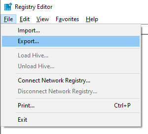 choose Export from the dropdown menu