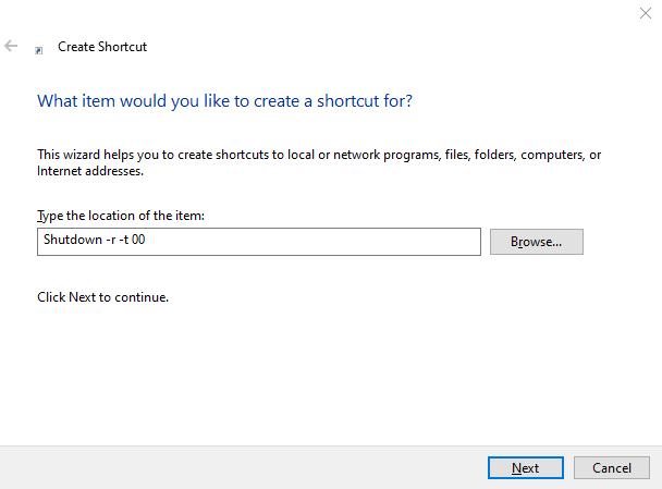 create shortcut