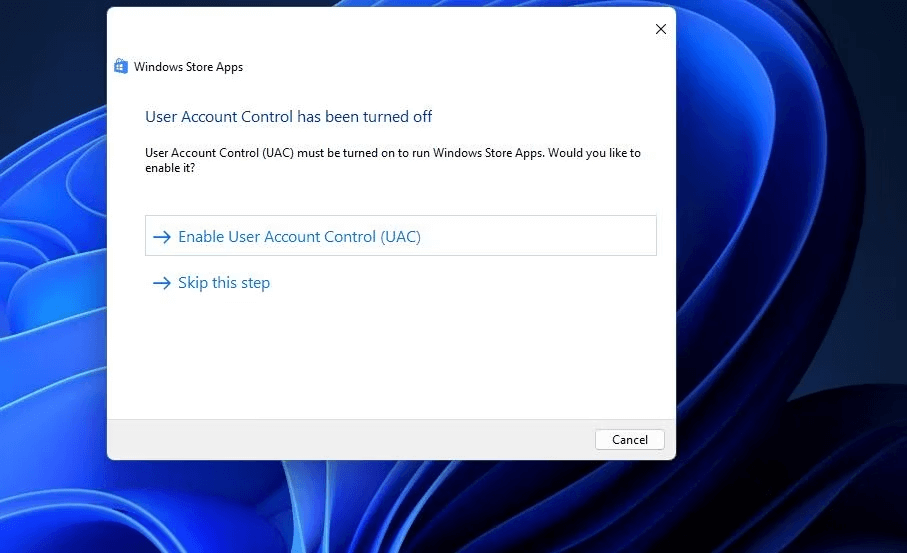 fix offered by the troubleshooter