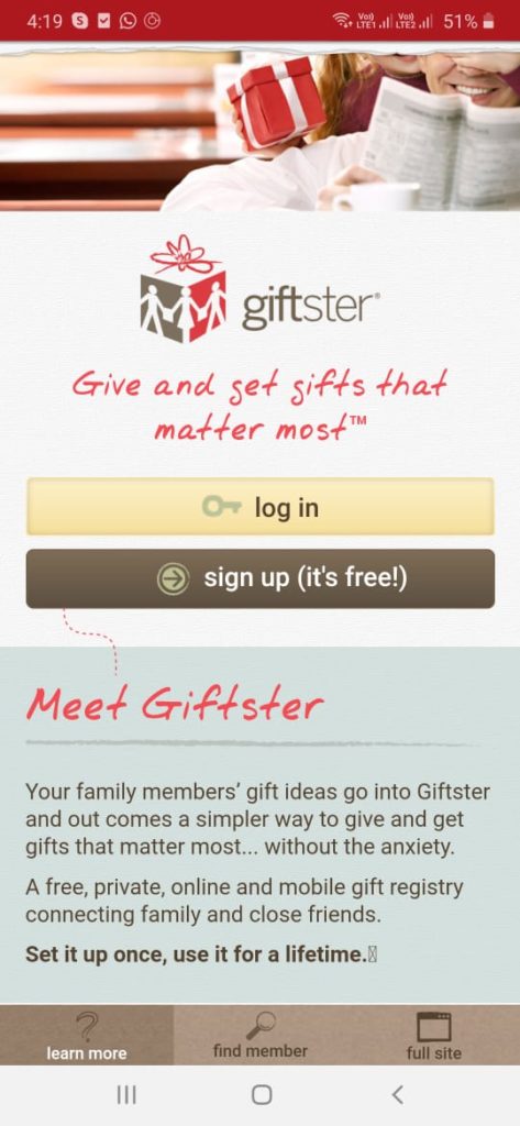 Giftster app
