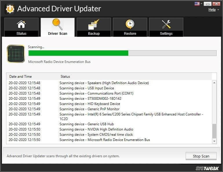 the Update driver