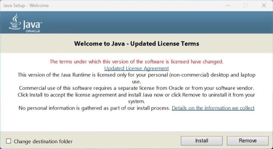 Activate Java Runtime
