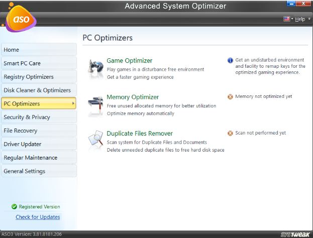 Advanced system optimizer software
