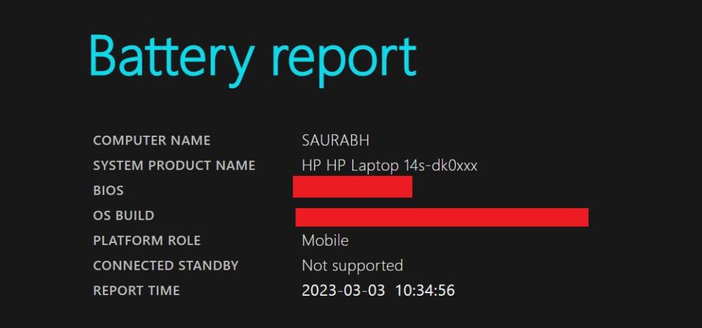 Battery report