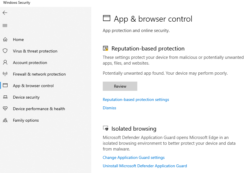 Change Apps Guard settings