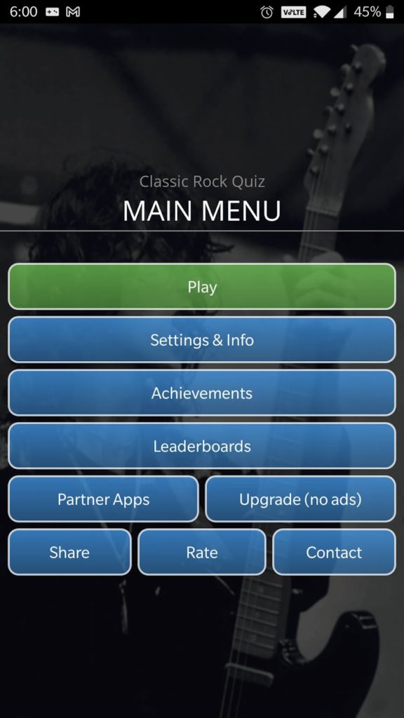Classic Rock Quiz app