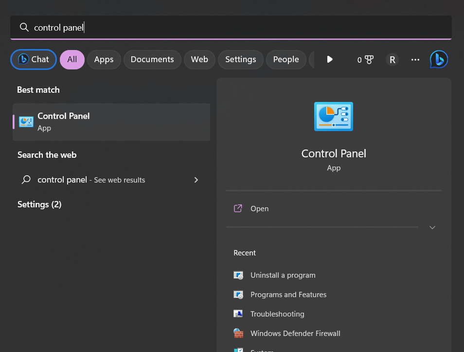 Control Panel