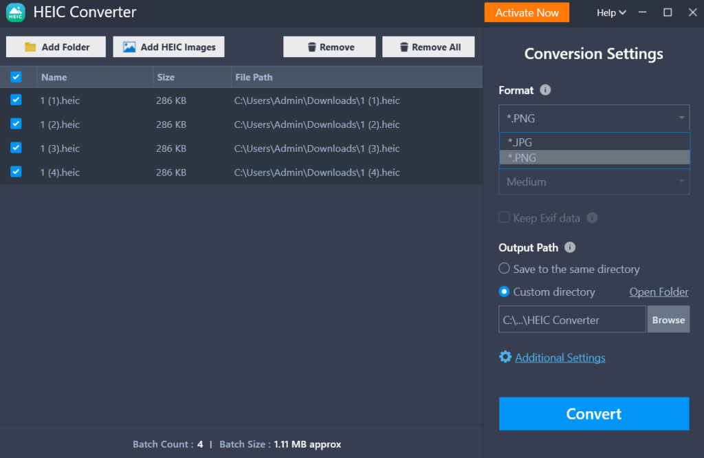 Conversion Settings