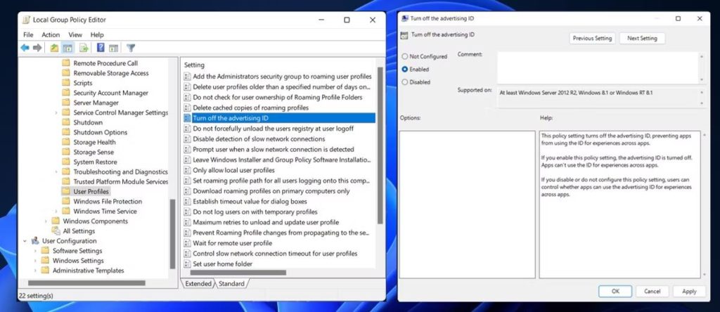 Disable Advertiser ID