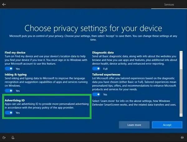 Disable Advertiser ID