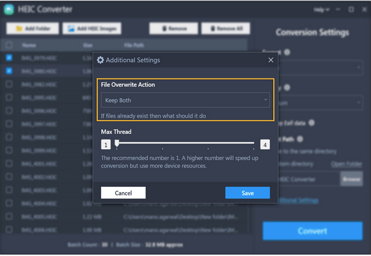 File Overwrite Action
