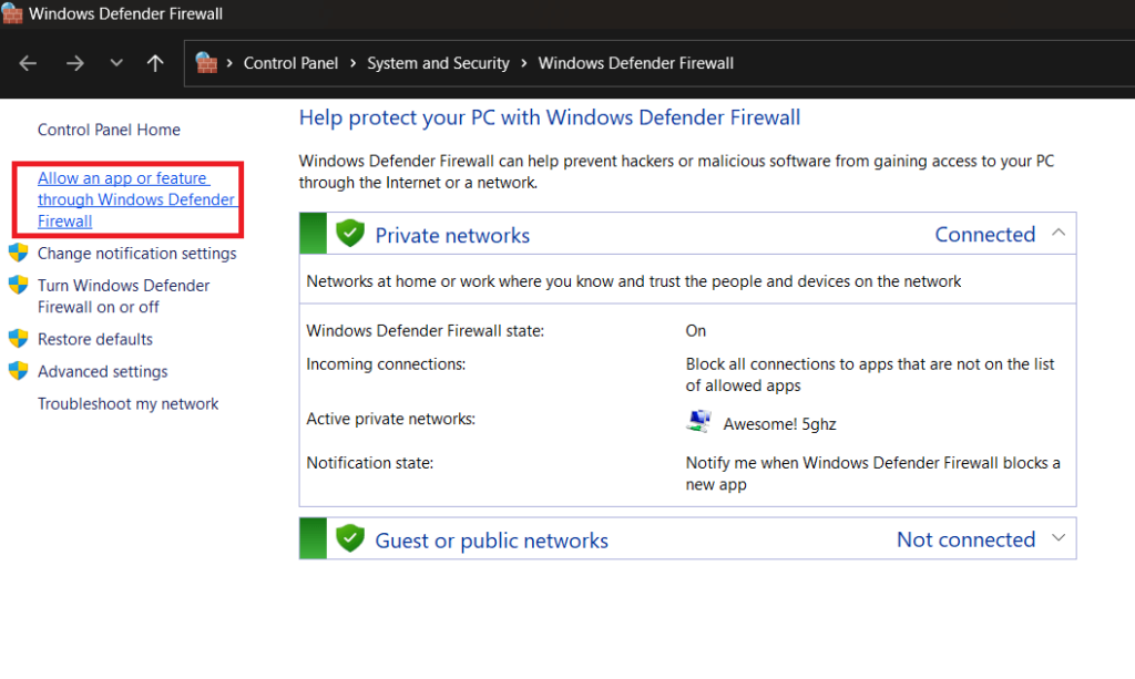 Firewallcpl