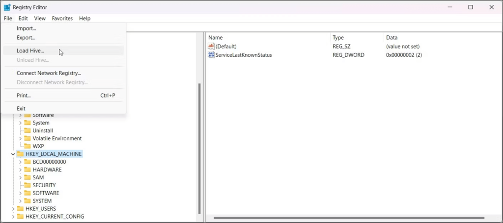 Load Hive by clicking on File