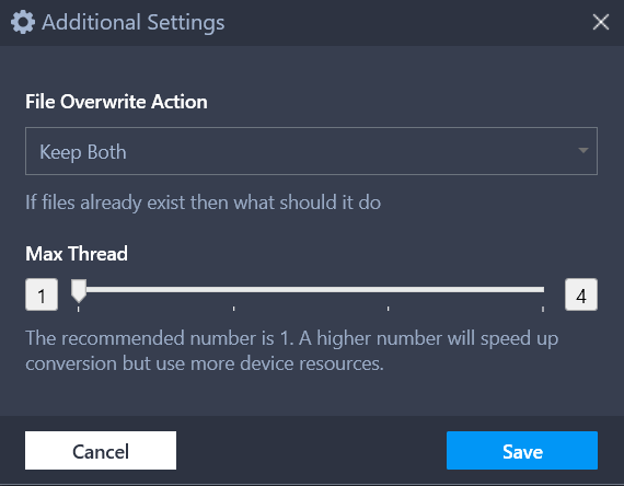 Max Thread slider
