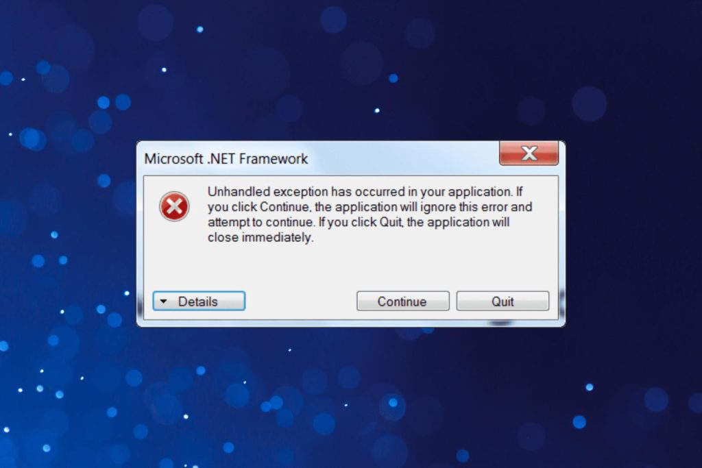 Unhandled Exception Error