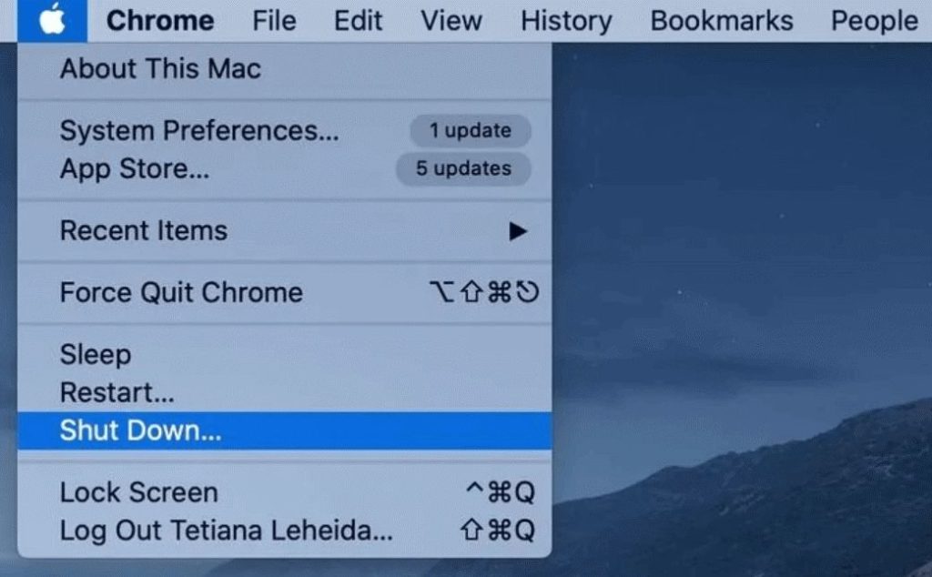 Restart Mac