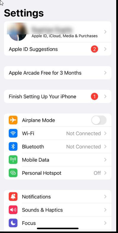 iphone setting