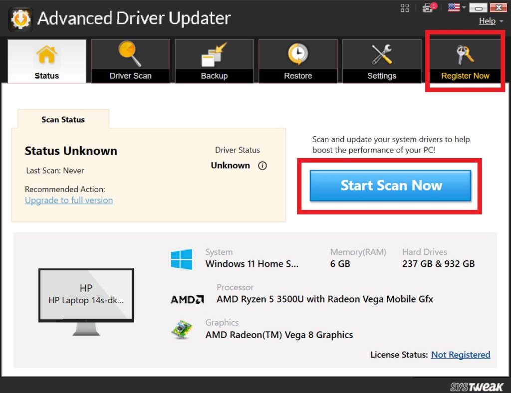 Advanced driver updater scan now feature