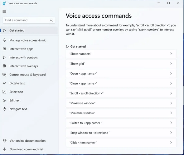 Voice access