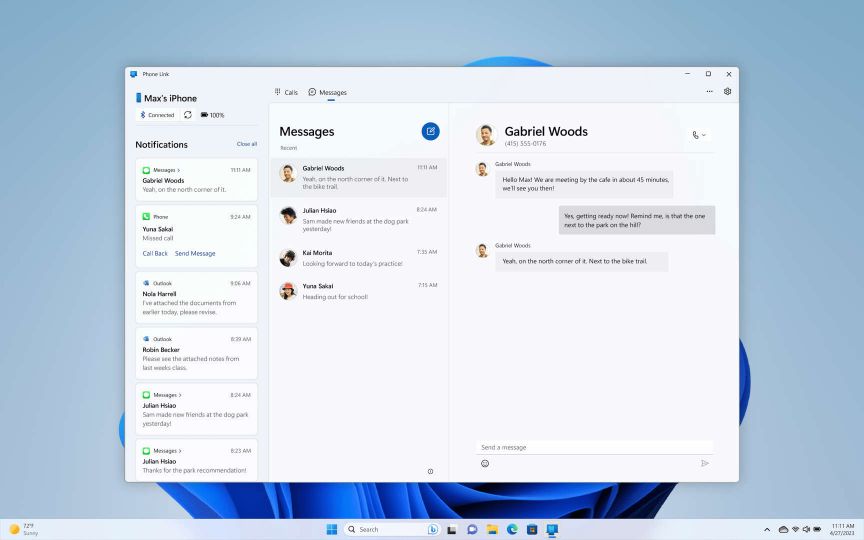 Windows 11 Phone Link For iOS.