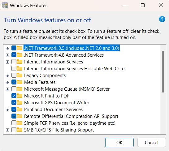 Windows Features
