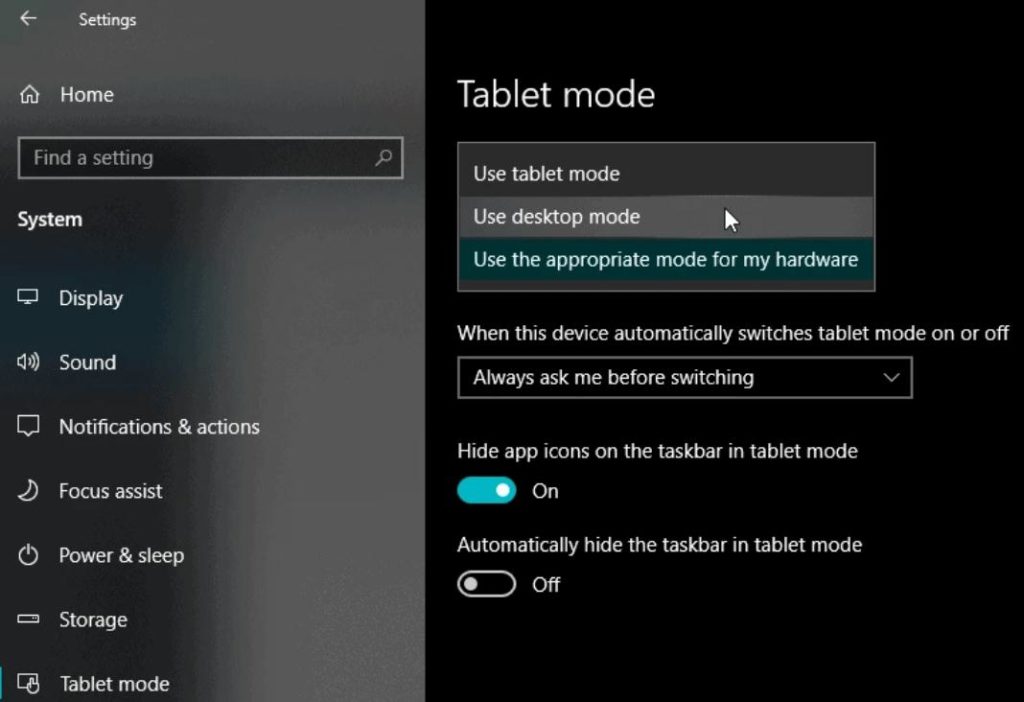 Windows setting