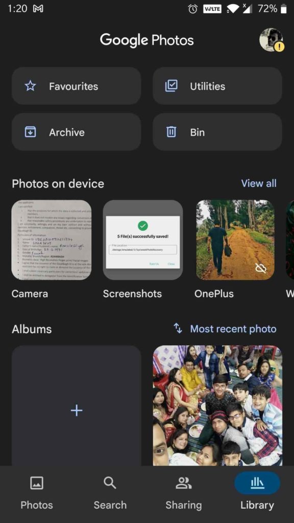 deleted photos are stored