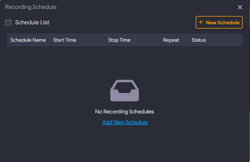 Add New Schedule