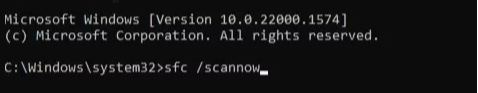 run sfc scannow command