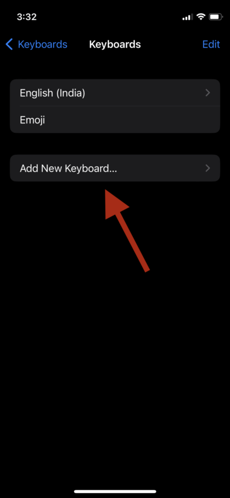 Add New Keyboard