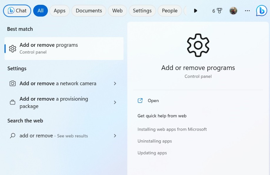 Add or Remove Programs