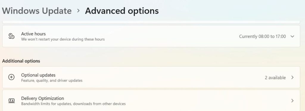 Advanced Options