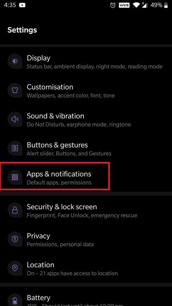 Apps & Notifications