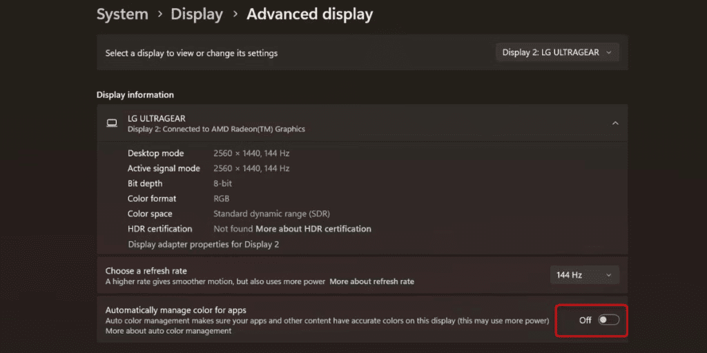 Automatically manage color